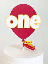 Load image into Gallery viewer, "One" Balloon Cake Topper - red and yellow