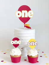Load image into Gallery viewer, "One" Balloon Cake Topper - red and yellow