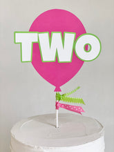 Load image into Gallery viewer, "One" Balloon Cake Topper - pink and green