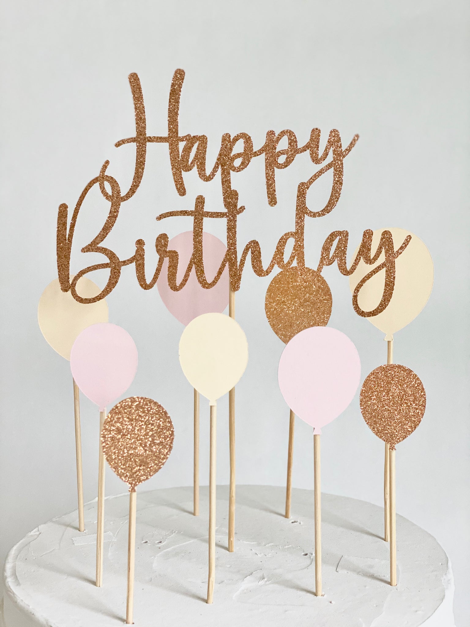 OutOfMyBubble. HAPPY BIRTHDAY BALLOON CAKE TOPPER FLOWER CONFETTI