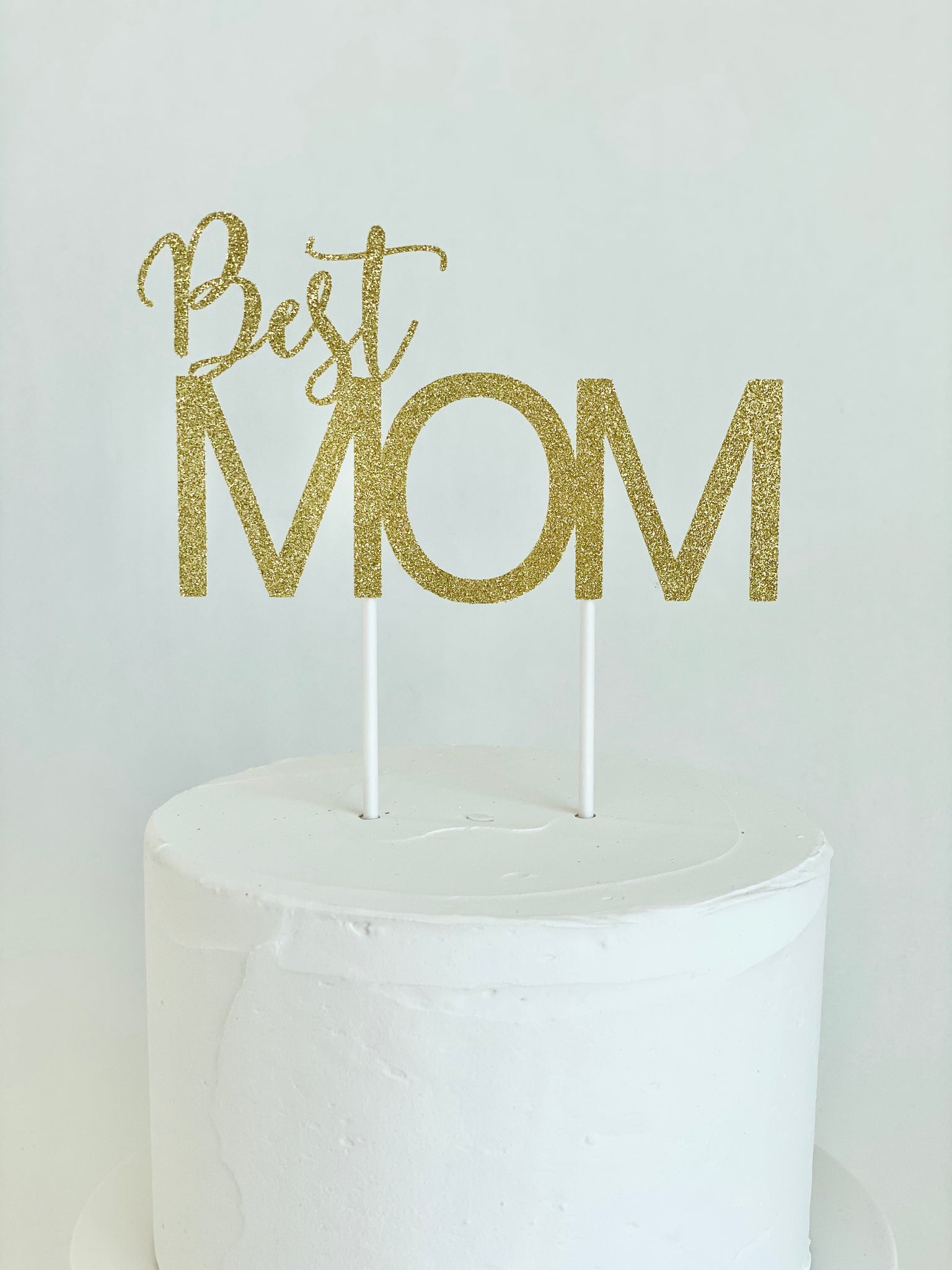 thumbnail image 2 of Happy Mother's Day Cake Topper - Gold Glitter Best Mom Ever Party Decorations 2 of 12