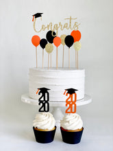 Load image into Gallery viewer, Congrats Graduation Cake Topper with Balloons - Choose balloon colors
