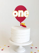 Load image into Gallery viewer, &quot;One&quot; Balloon Cake Topper - red and yellow
