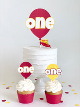 Load image into Gallery viewer, &quot;One&quot; Balloon Cake Topper - red and yellow
